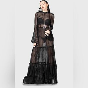 NWT KILLSTAR AMANITA'S SORROW MAXI DRESS LACE BLACK M